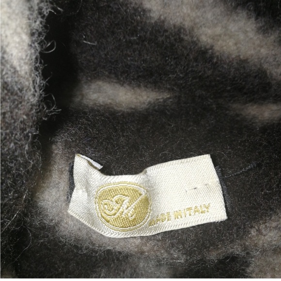 Italian Neutrals Lagenlook Oversized Boiled Wool Diamond Print Coat Size Large - Picture 3 of 8